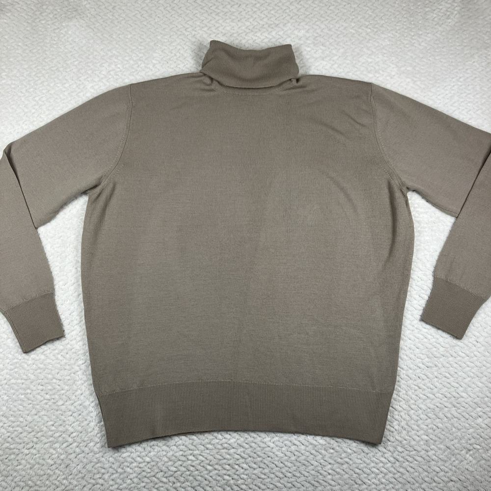 VTG Saks Fifth Ave 100% Virgin‎ Wool Turtleneck Sweater Large Italy Luxury 80's